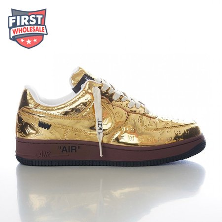 nike air force 1 low by virgil abloh metallic gold - 318