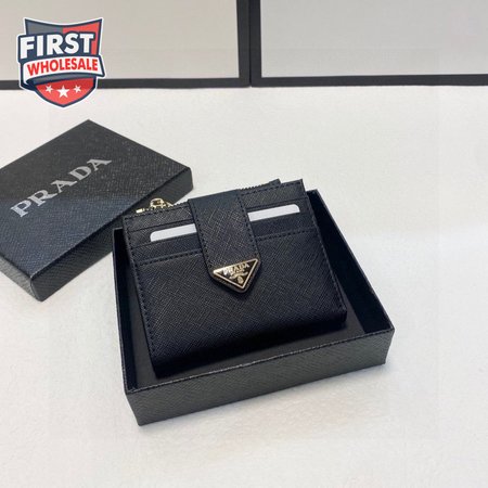 Prada Saffiano And Leather Card Holder