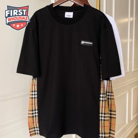 Burberry Womens Vintage Check Panel T-shirt Black