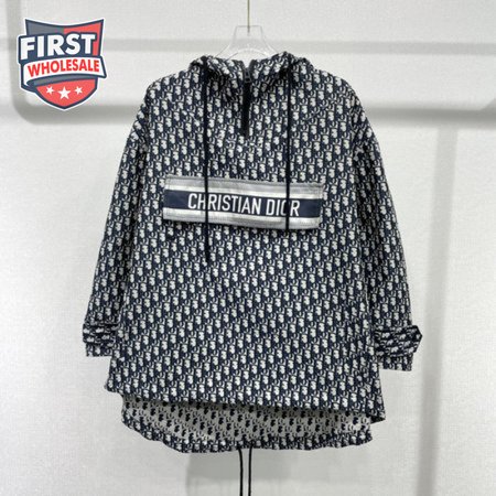 Christian Dior | Hoodie Anorak Blue And Ecru Oblique Oversize