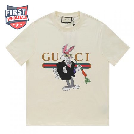 Gucci 2023 Spring and Summer New Year of the Rabbit Limited Letter ogo Short Sleeve T-shirt