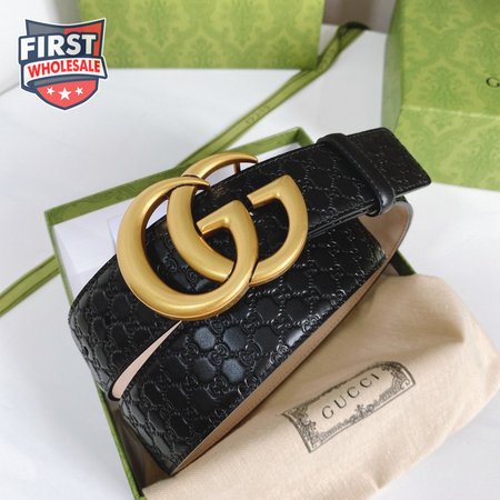 Gucci Alligator Belt With Shiny Double G Buckle