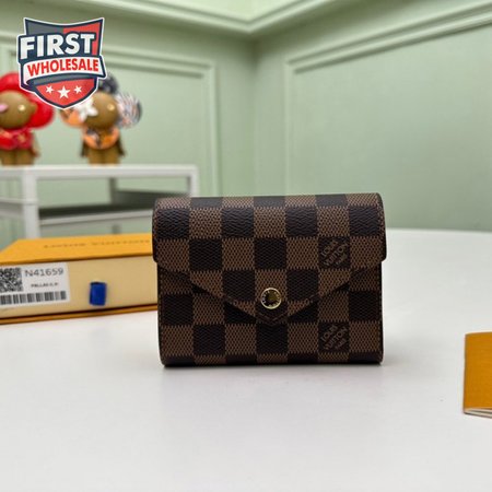 wallet victorine damier ebene rose ballerine