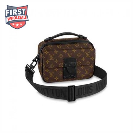 s lock messenger bag monogram macassar coated canvas - lbb05