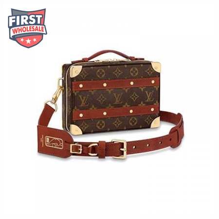 nba handle trunk monogram coated canvas textile lining in brown - lmb009