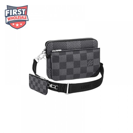 trio messenger damier graphite canvas lmb027