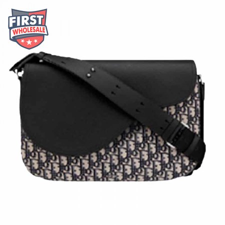 BEIGE AND BLACK DIOR OBLIQUE JACQUARD AND BLACK GRAINED CALFSKIN