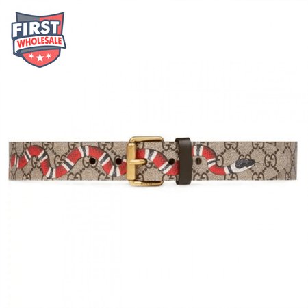 GUCCI SNAKE PRINT GG SUPREME BELT - B42