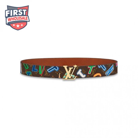 LOUIS X NBA INITIALES 40MM REVERSIBLE BELT MONOGRAM CANVAS CALF LEATHER REVERSE - B75