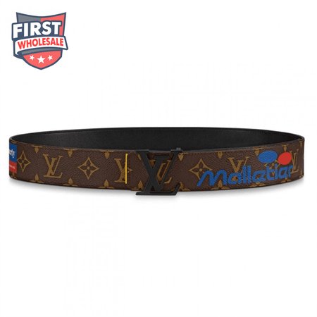 initiales belt monogram logo story 40mm brown - b129