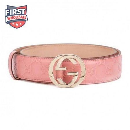 GUCCI INTERLOCKING G-BUCKLE LEATHER BELT - B2