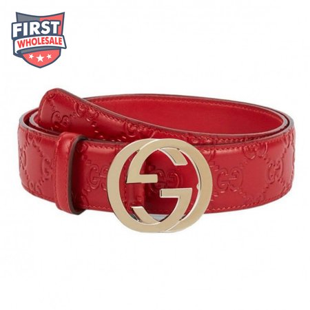 GUCCI INTERLOCKING G-BUCKLE LEATHER BELT - B3