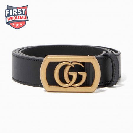 GUCCI BELT WITH FRAMED DOUBLE G BUCKLE - B8