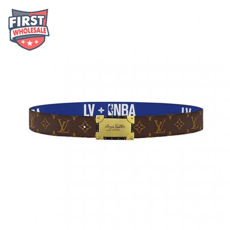 x nba 3 steps 40mm reversible monogram canvas belt - b101