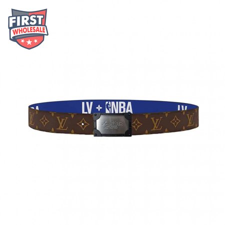 x nba 3 steps 40mm reversible monogram canvas belt - b97