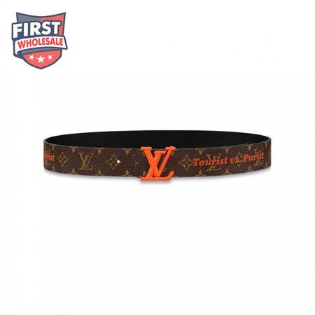 pyramide 40mm reversible belt monogram canvas recto side - b76