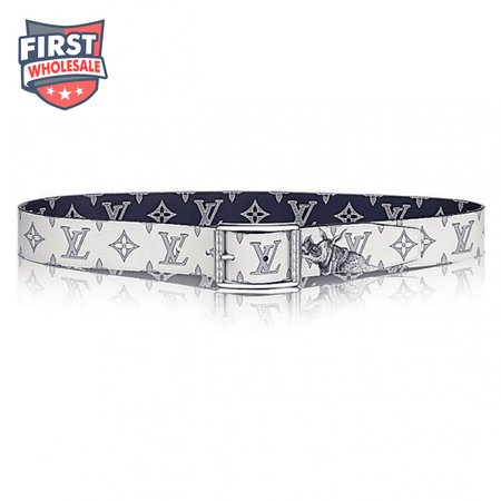 white/blue monogram sa.vane canvas chap.man brothers re.verso belt - b101