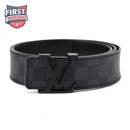 belt initiales damier graphite black grey - b30