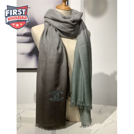Chanel cashmere shawl dark green