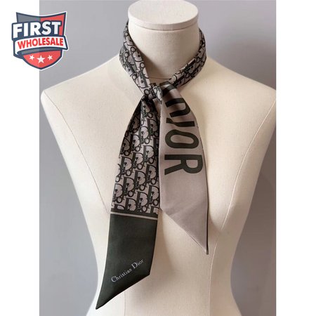 Dior letters small ribbon green