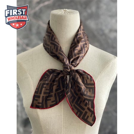 fendi silk square scarf red