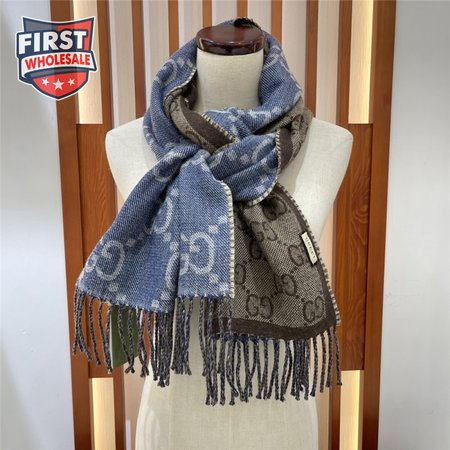 gucci GG fringed knit scarf