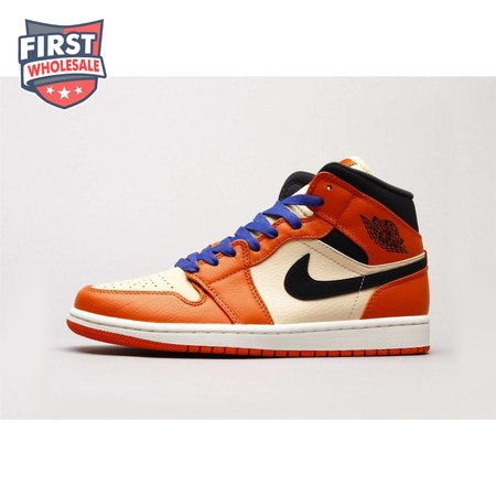 Air Jordan 1 Mid Team Orange Black Unisex