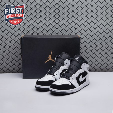 Air Jordan 1 Mid White Black Unisex