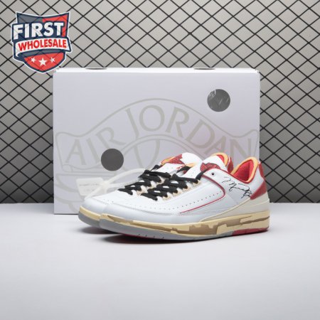 OFF-WHITE x Jordan 2 Retro Low SP White Red Unisex