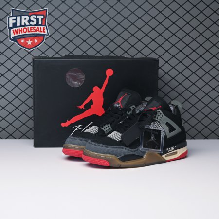 Off-White X Air Jordan 4 Bred CV9388-001 Men's