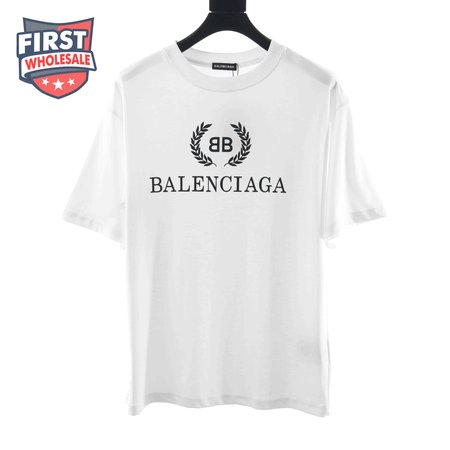 BALENCIAGA WHEAT EAR SHORT SLEEVE WHITE T SHIRT