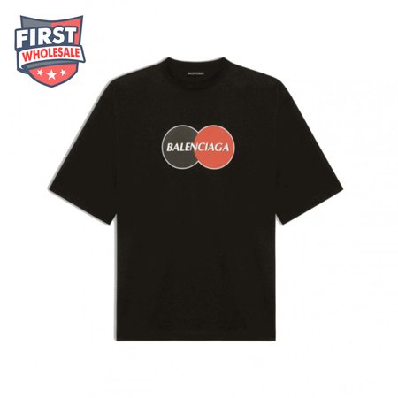 BALENCIAGA UNIFORM LARGE FIT T-SHIRT IN BLACK VINTAGE JERSEY - BB40