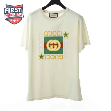 GUCCI 20SS FIVE STAR SQUARE LOGO SHORT SLEEVE T SHIRT