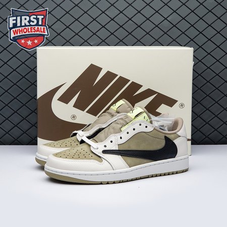 Jordan 1 Retro Low Golf Travis Scott Neutral Olive FZ3124-200 Unisex