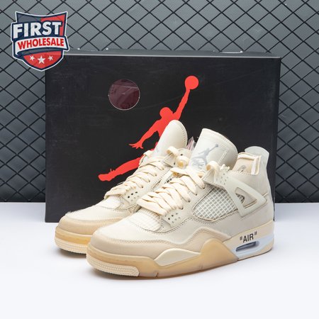 Air Jordan 4 RERO x Off-White AJ4 OW Sail Unisex