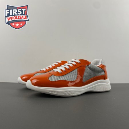 Prada America's Cup Orange Sneakers