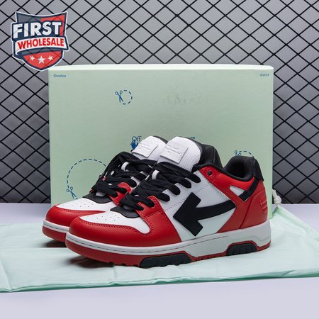 OFF-WHITE Out Of Office OOO Low Tops Black White Red Unisex