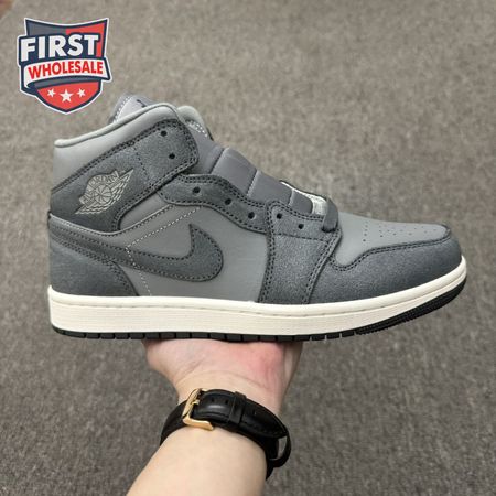 Jordan 1 Mid Distressed Smoke Grey FJ3448-001 Men's