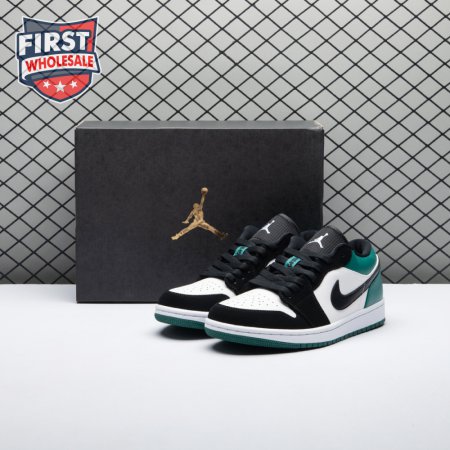 Jordan 1 Low White Black Mystic Green 553558-113 Unisex
