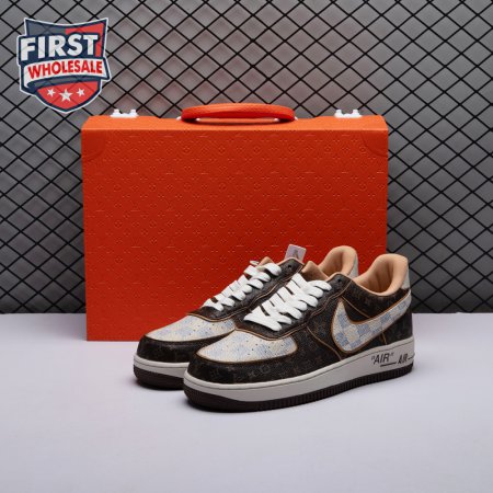 Nike Air Force 1 Low Monogram Brown Damier Azur Unisex