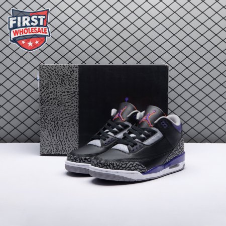 Jordan 3 Retro Black Court Purple CT8532-050 Men's