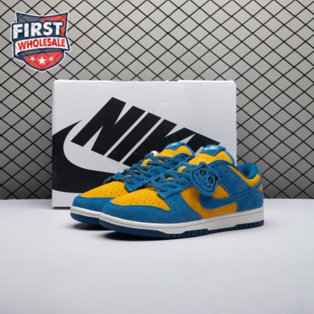 Nike Dunk Low SE Panda-Monium Court Blue Yellow Ochre Suede IH7648-700 Unisex