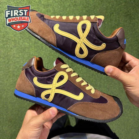 LOEWE Flow Runner Coffee,Yellow and Blue