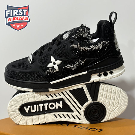 Skate Sneaker in Black with Diamonds