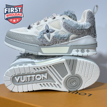 Skate Sneaker in Grey with Diamonds