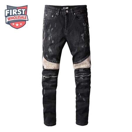 Amiri Bandanna Jeans Black / Tan