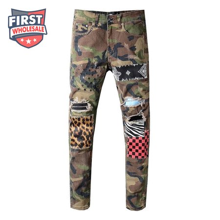 Amiri Camo Patch Jeans