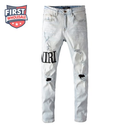 Amiri Logo Jeans White