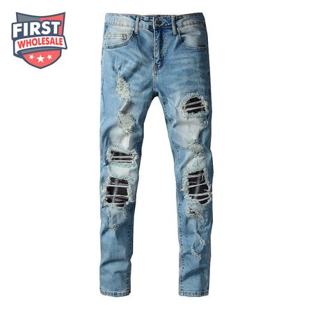 Amiri Ripped Jeans Blue / Black