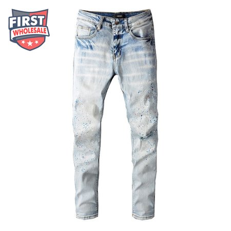 Amiri Splatter Jeans White